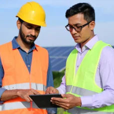 engineers-inspecting-solar-panel-system-field engineers-inspecting-solar-panel-system-field